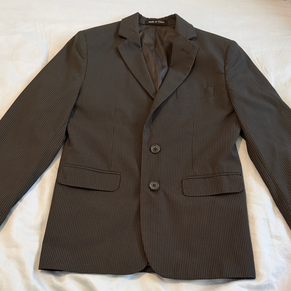 Calvin Klein Kids 12R Charcoal Pinstripe Blazer
